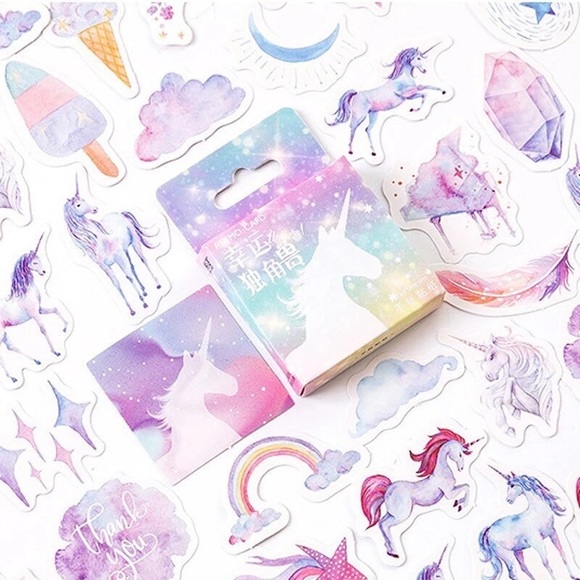 Dreamy Fairytale, Pastel Unicorn Stickers, 46 Deco Stickers - Picture 4 of 9